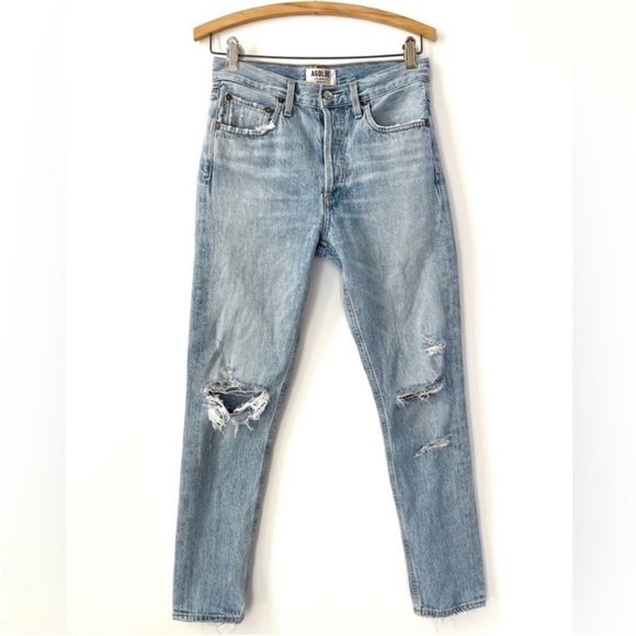 Agolde Women's Light Blue Distressed Jeans - Picture 3 of 12